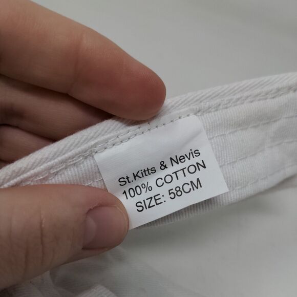 St. Kitts & Nevis Men's Strapback Sun Visor Cap Hat White Size 58CM Embroidered - Picture 7 of 7